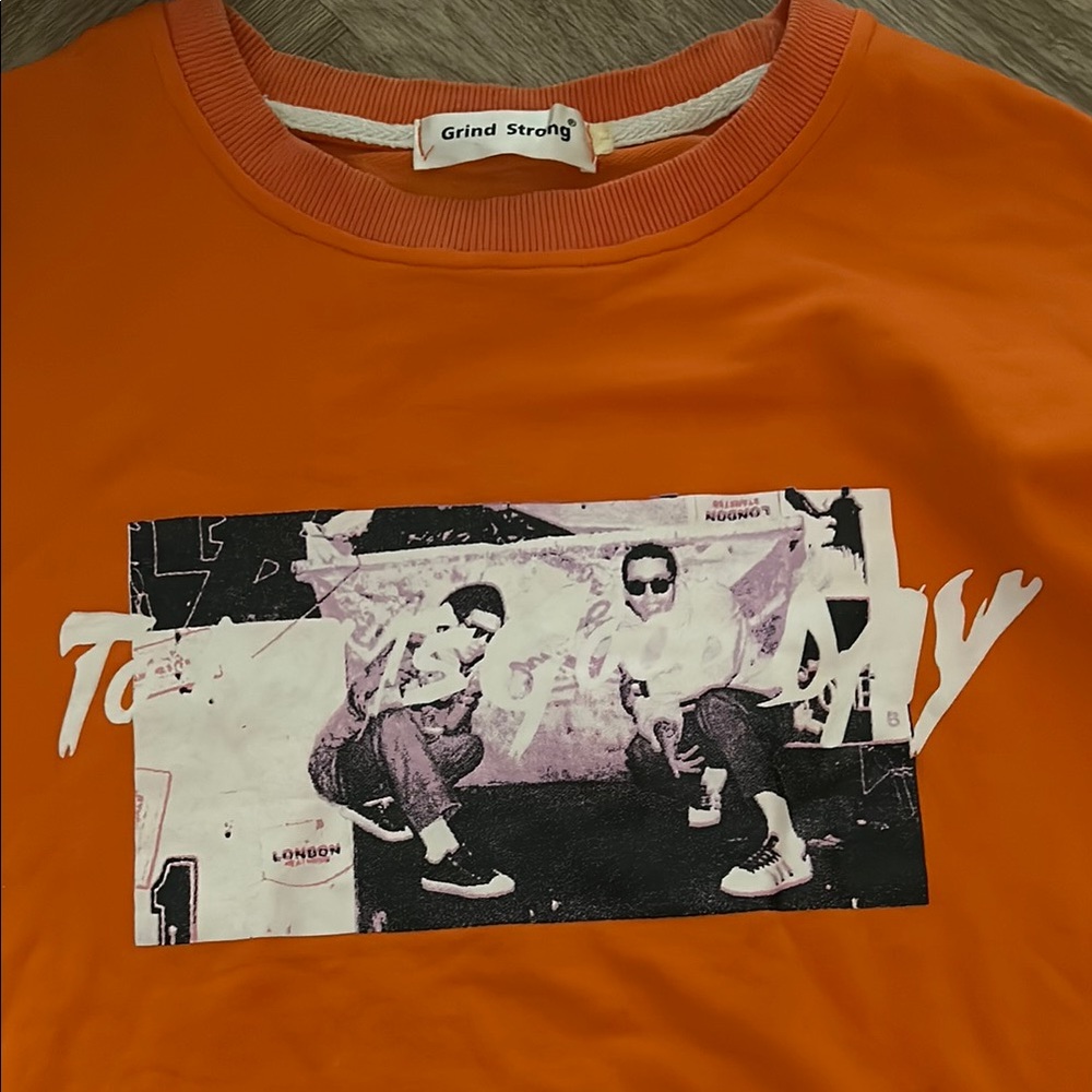 Orange Long Sleeve Graphic Tee - Picture 3 of 8